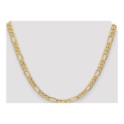 14K Yellow Gold 6.25mm Semi-Solid Figaro Chain – view 4