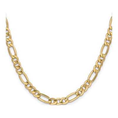 14K Yellow Gold 6.25mm Semi-Solid Figaro Chain – view 2