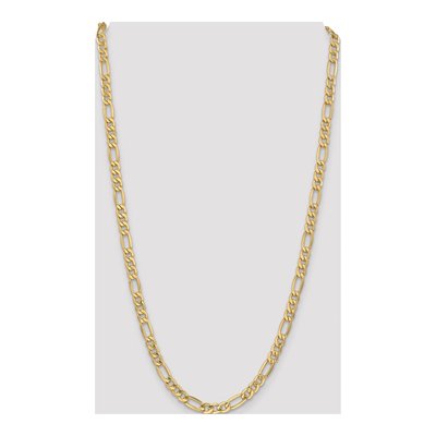 14K Yellow Gold 6.25mm Semi-Solid Figaro Chain – view 4