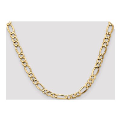 14K Yellow Gold 7.3mm Semi-Solid Figaro Chain – view 4