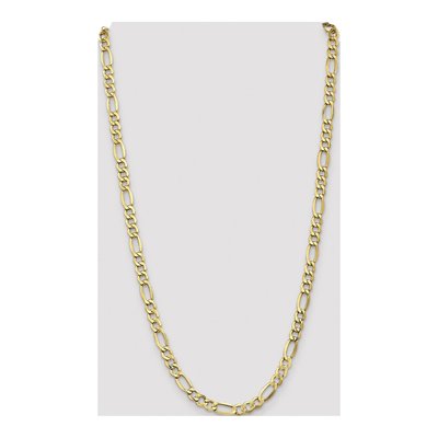 14K Yellow Gold 7.3mm Semi-Solid Figaro Chain – view 4