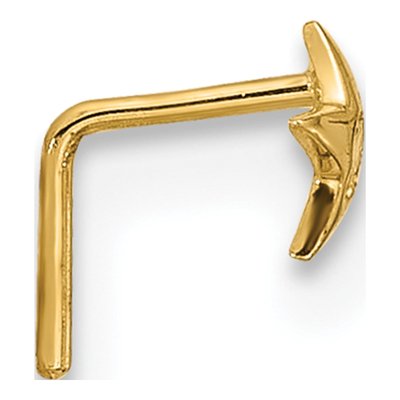 14K Yellow Gold CZ Star Nose Stud, 23 Gauge – view 2