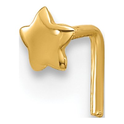 14K Yellow Gold Star Nose Stud