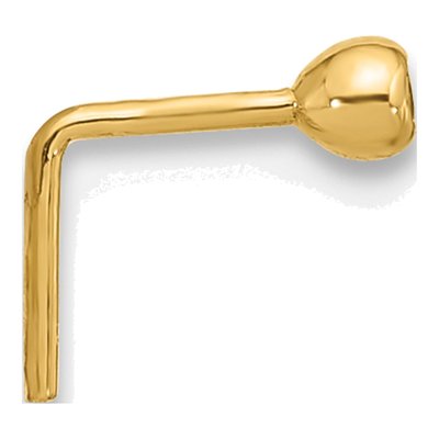 14K Yellow Gold CZ Nose Stud, 23 Gauge – view 2