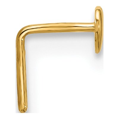 14K Yellow Gold Heart Nose Stud, 22 Gauge – view 2