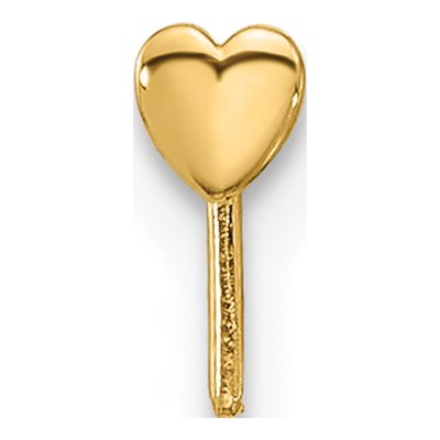 14K Yellow Gold Heart Nose Stud, 22 Gauge – view 3