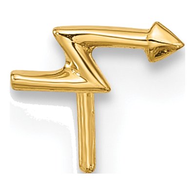 14K Yellow Gold Lightning Bolt Nose Stud – view 3