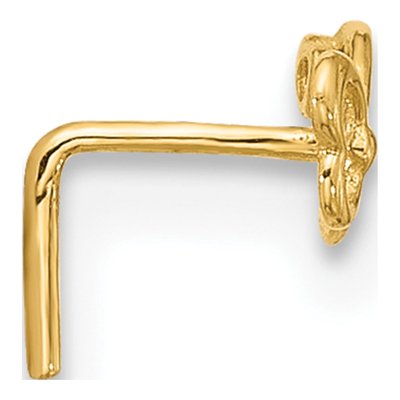 14K Yellow Gold CZ Butterfly Nose Stud – view 2