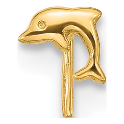 14K Yellow Gold Dolphin Nose Ring – view 3