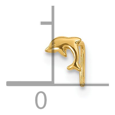 14K Yellow Gold Dolphin Nose Ring – view 4