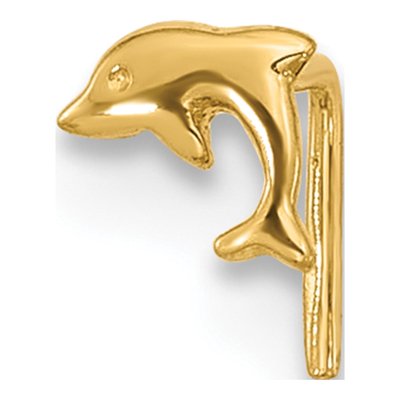 14K Yellow Gold Dolphin Nose Ring