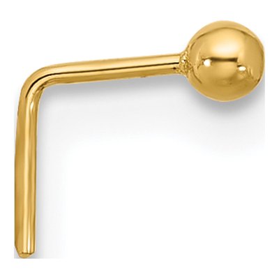 14K Yellow Gold Ball Nose Stud, 22 Gauge – view 2