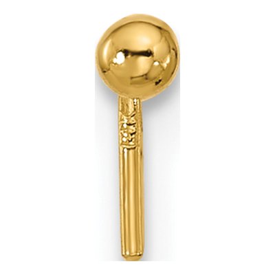 14K Yellow Gold Ball Nose Stud, 22 Gauge – view 3