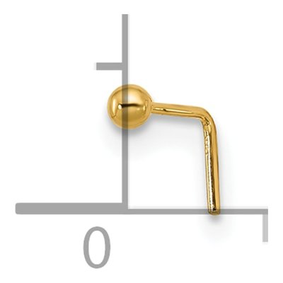 14K Yellow Gold Ball Nose Stud, 22 Gauge – view 4