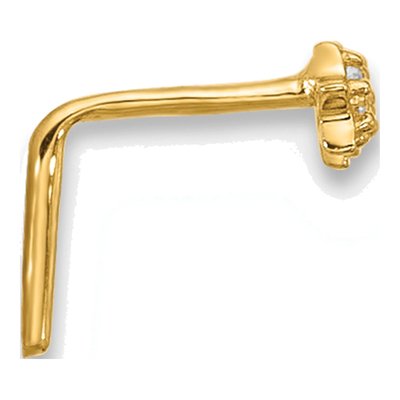 14K Yellow Gold CZ 3-Star Nose Stud – view 2