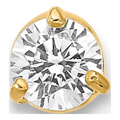 14K Yellow Gold CZ Labret - 18G Face Jewelry – view 3