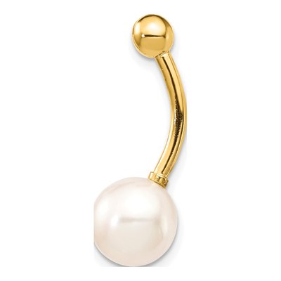 14K Gold Freshwater Pearl Belly Ring – view 2