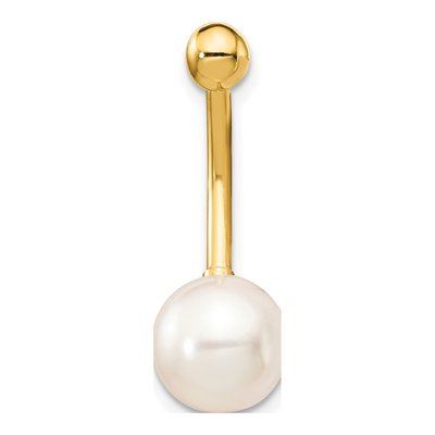 14K Gold Freshwater Pearl Belly Ring – view 3