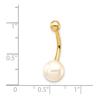 14K Gold Freshwater Pearl Belly Ring – view 4