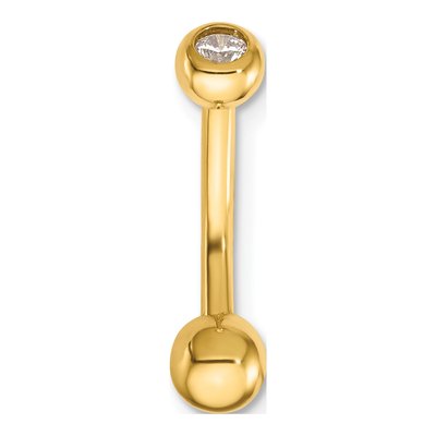 14K Yellow Gold CZ Belly Ring – view 3