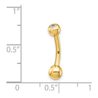 14K Yellow Gold CZ Belly Ring – view 4
