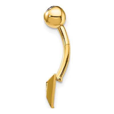 14K Yellow Gold Triangle CZ Belly Ring – view 2