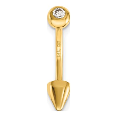 14K Yellow Gold CZ Cone Belly Ring – view 3