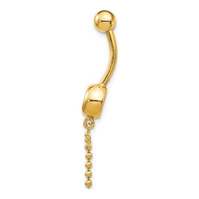 14K Gold CZ Dragonfly Belly Ring – view 2