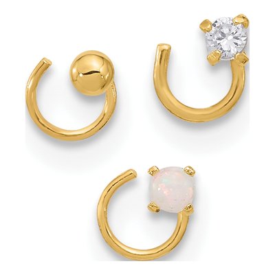 14K Yellow Gold Nose Post Set – view 3