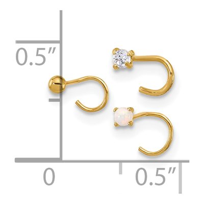 14K Yellow Gold Nose Post Set – view 4
