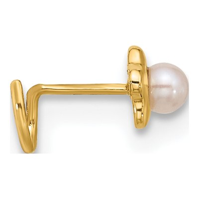 14K Gold Flower Pearl Nose Ring – view 2