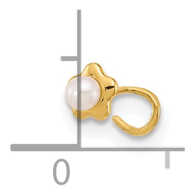 14K Gold Flower Pearl Nose Ring – view 4