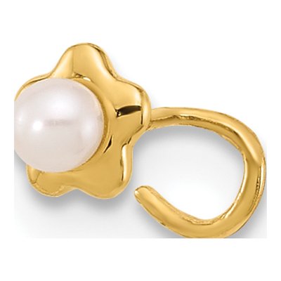 14K Gold Flower Pearl Nose Ring