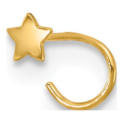 14K Yellow Gold Star Nose Ring