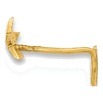 14K Yellow Gold Star CZ Nose Ring – view 2