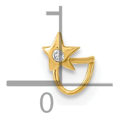 14K Yellow Gold Star CZ Nose Ring – view 3