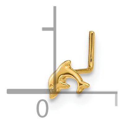 14K Yellow Gold Dolphin Nose Ring – view 3