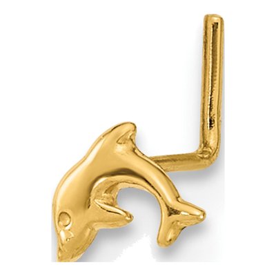 14K Yellow Gold Dolphin Nose Ring