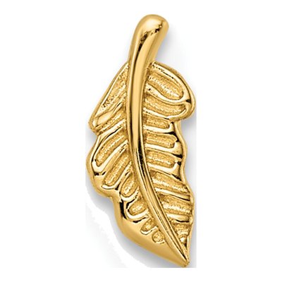 14K Yellow Gold Leaf Labret Stud, 16 Gauge – view 5