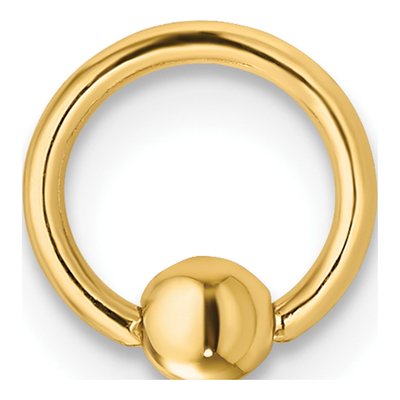 14K Yellow Gold Cartilage Hoop, 18 Gauge