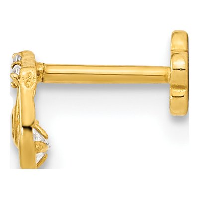 14K Gold Music Note CZ Cartilage Stud – view 2