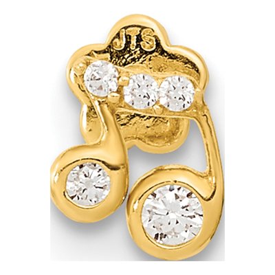 14K Gold Music Note CZ Cartilage Stud – view 4