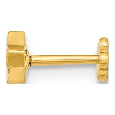14K Yellow Gold CZ Star Cartilage Stud – view 2