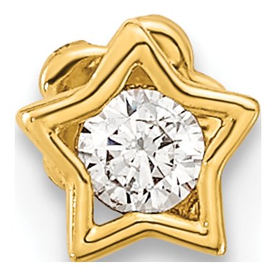 14K Yellow Gold CZ Star Cartilage Stud – view 4
