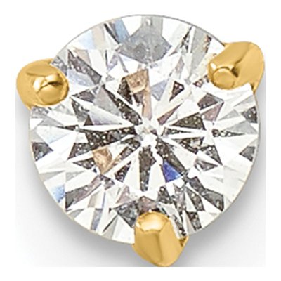 14K Yellow Gold CZ Labret Stud, 16 Gauge – view 5