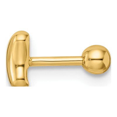 14K Yellow Gold Crescent Moon Labret Stud – view 3
