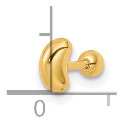 14K Yellow Gold Crescent Moon Labret Stud – view 4