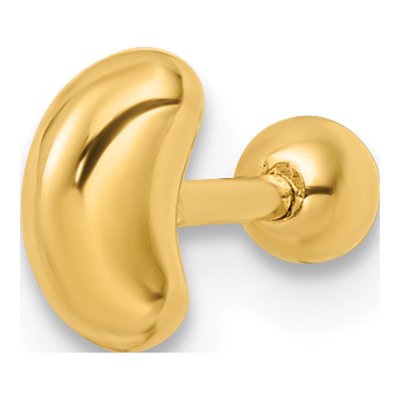 14K Yellow Gold Crescent Moon Labret Stud