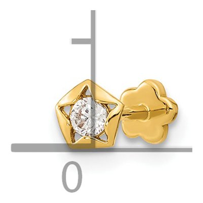 14K Yellow Gold CZ Star Cartilage Stud – view 3