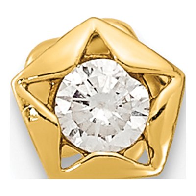 14K Yellow Gold CZ Star Cartilage Stud – view 4